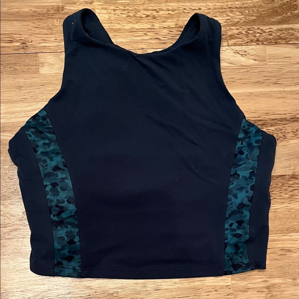 Green Athleta Tank Top with Dark Green Camo Panels
